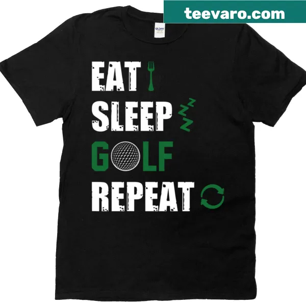Slogan Sleep Eat Golf on classic t-shirt