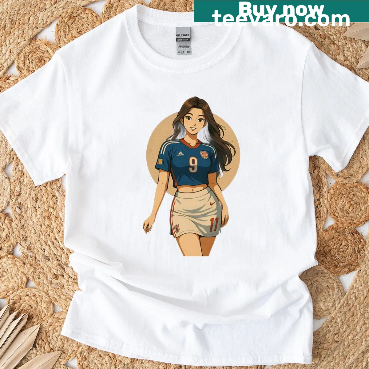 Vintage soccer T-shirt with team spirit design — on a men's t-shirt