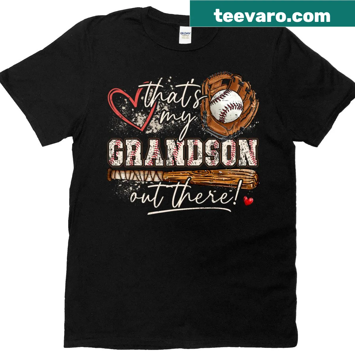 Baseball Grandma t-shirt with heartfelt messaging about grandson — on a men's t-shirt