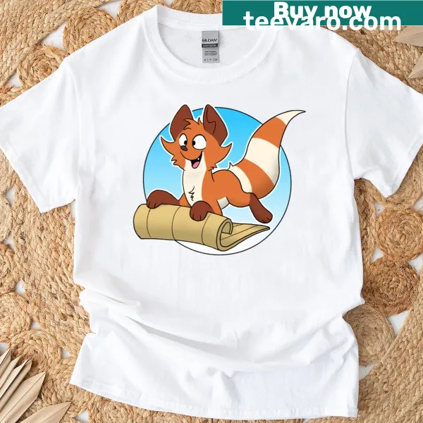 Cartoon design of sledding trapzoid shape on classic t-shirt