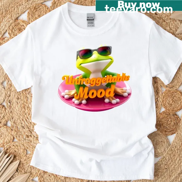 Charming frog graphic T-shirt inspired by mood themes