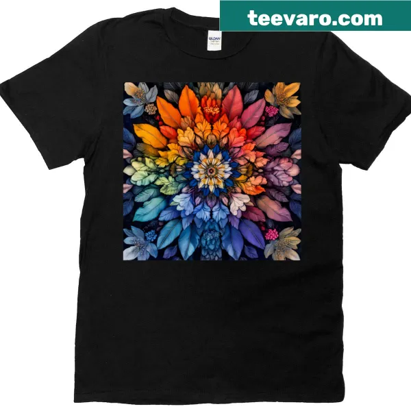 T-shirt featuring a floral design with petals illustration