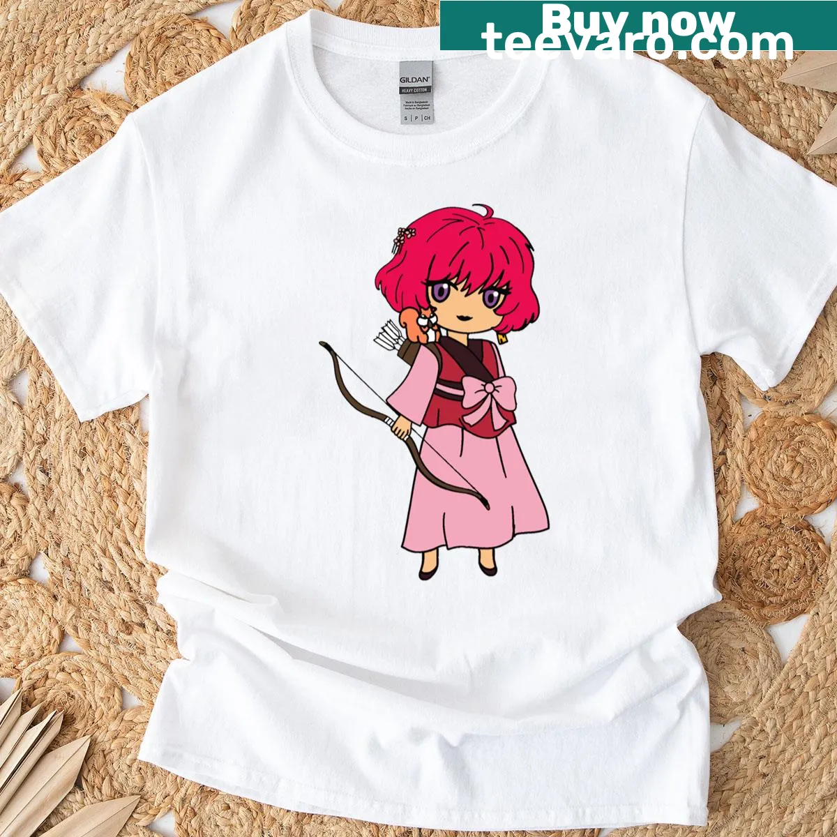 Chibi dragon design on an anime-inspired T-shirt — on a men's t-shirt