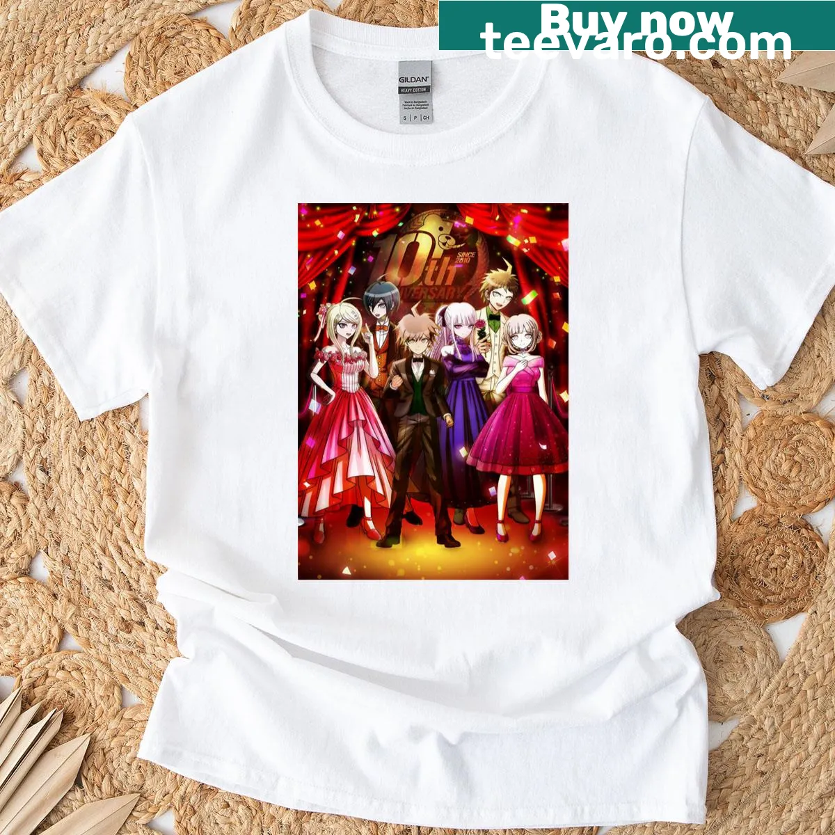 10th anniversary game themed graphic t-shirt — on a men's t-shirt