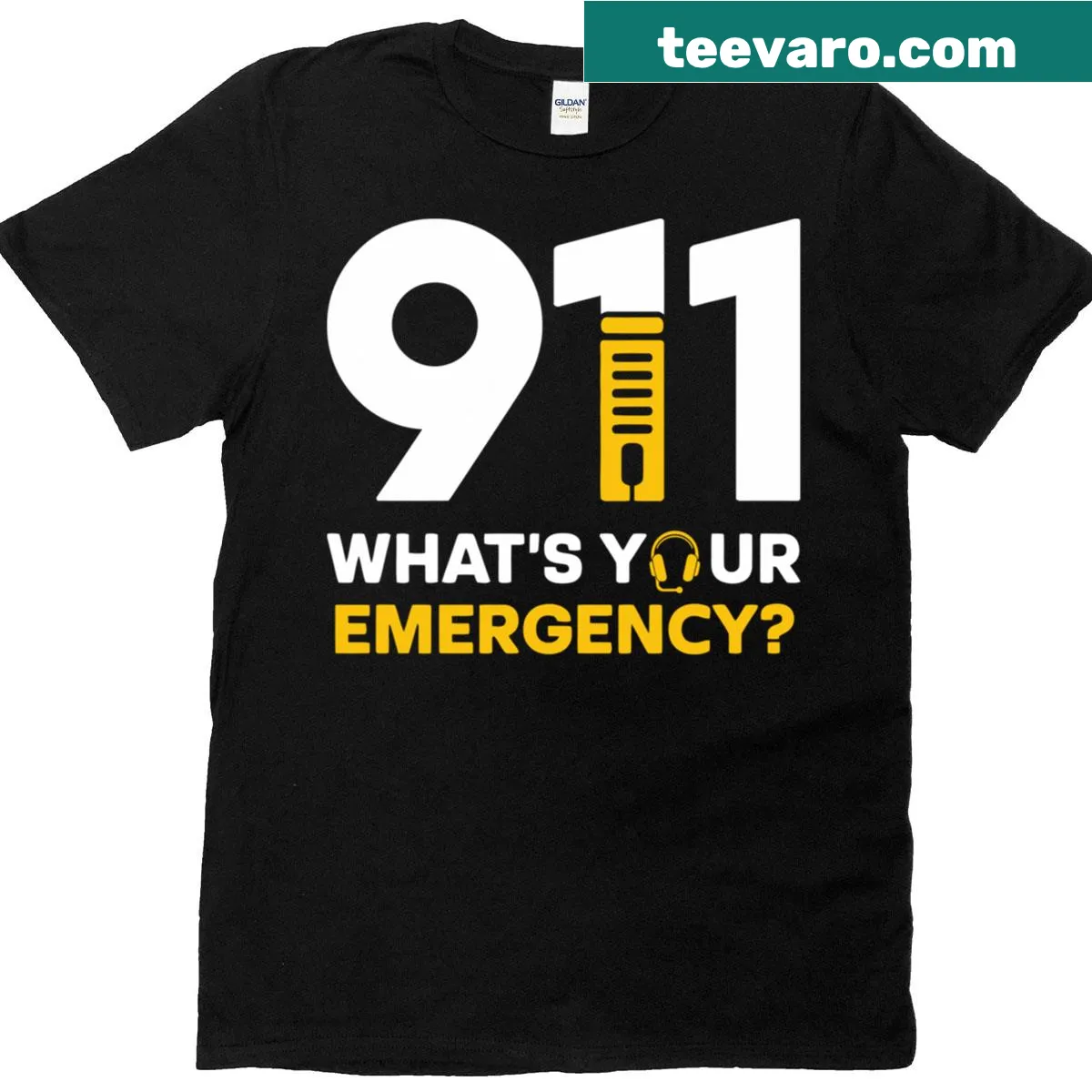 T-shirt for dispatchers saying 'What's Your Emergency?' — on a men's t-shirt