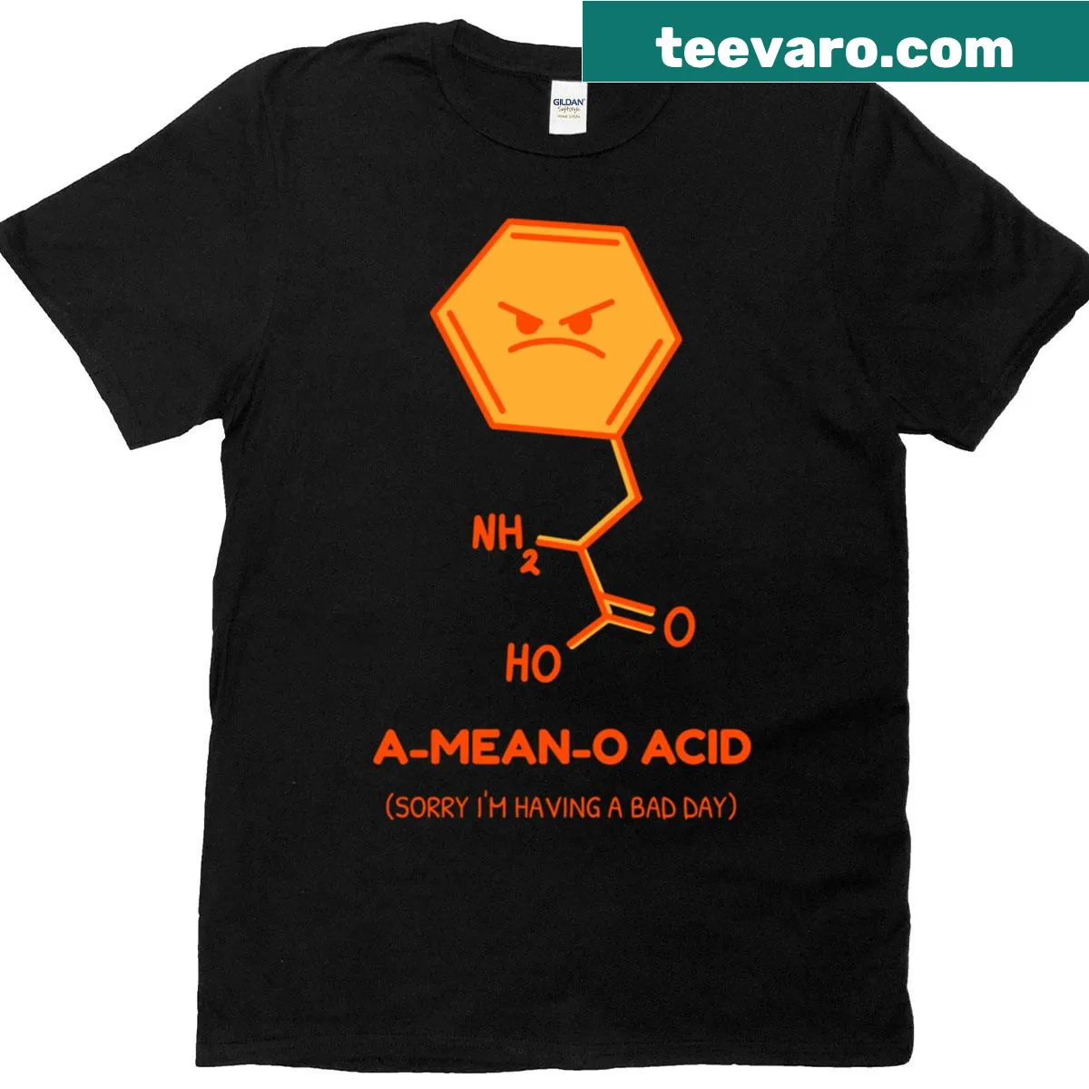 Funny T-shirt featuring the phrase 'A Meano Acid' in bold text. — on a men's t-shirt
