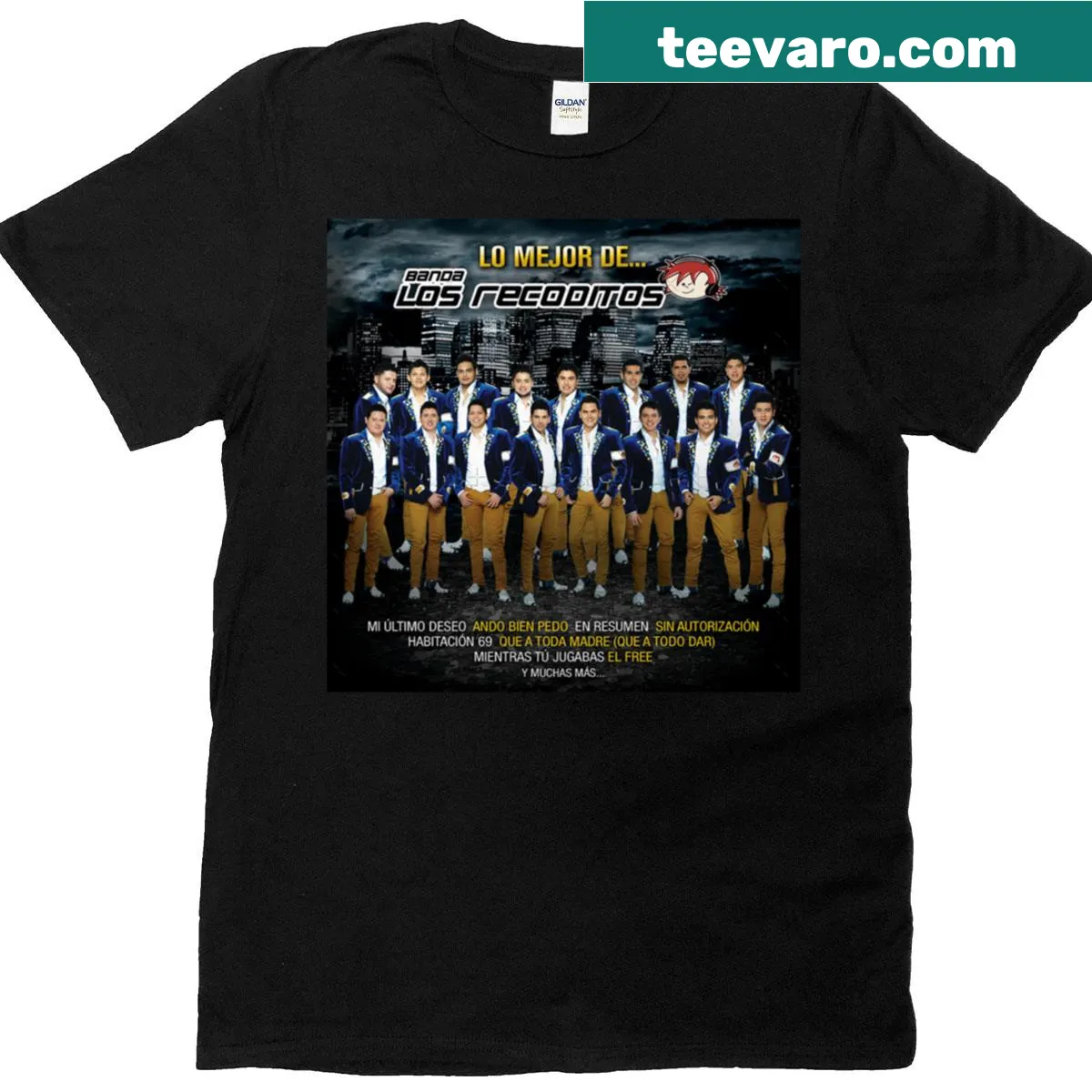 Vintage-style t-shirt dedicated to Banda Los Recoditos 2015 album — on a men's t-shirt
