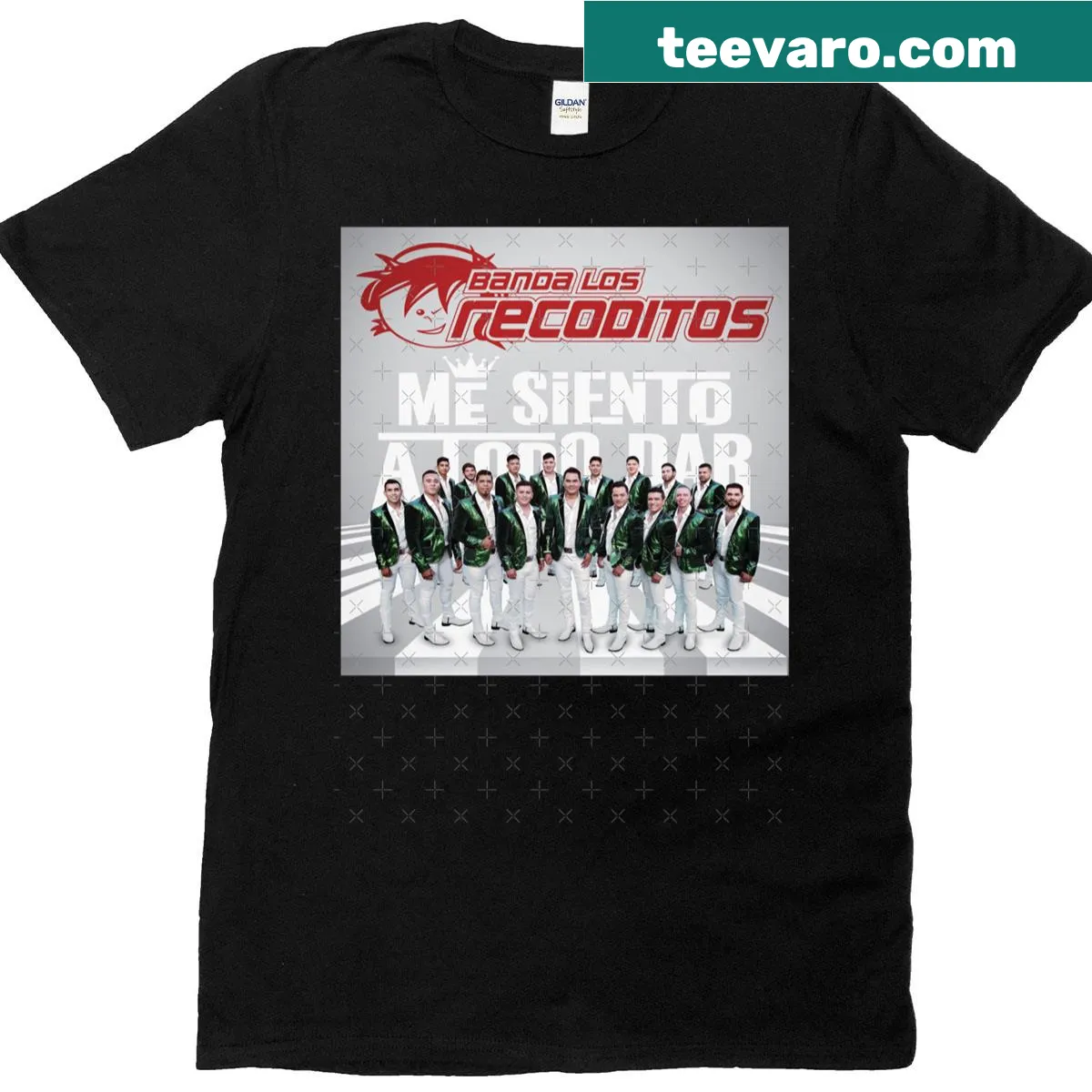 Vintage-inspired t-shirt featuring Banda Los Recoditos 2022 album design — on a men's t-shirt