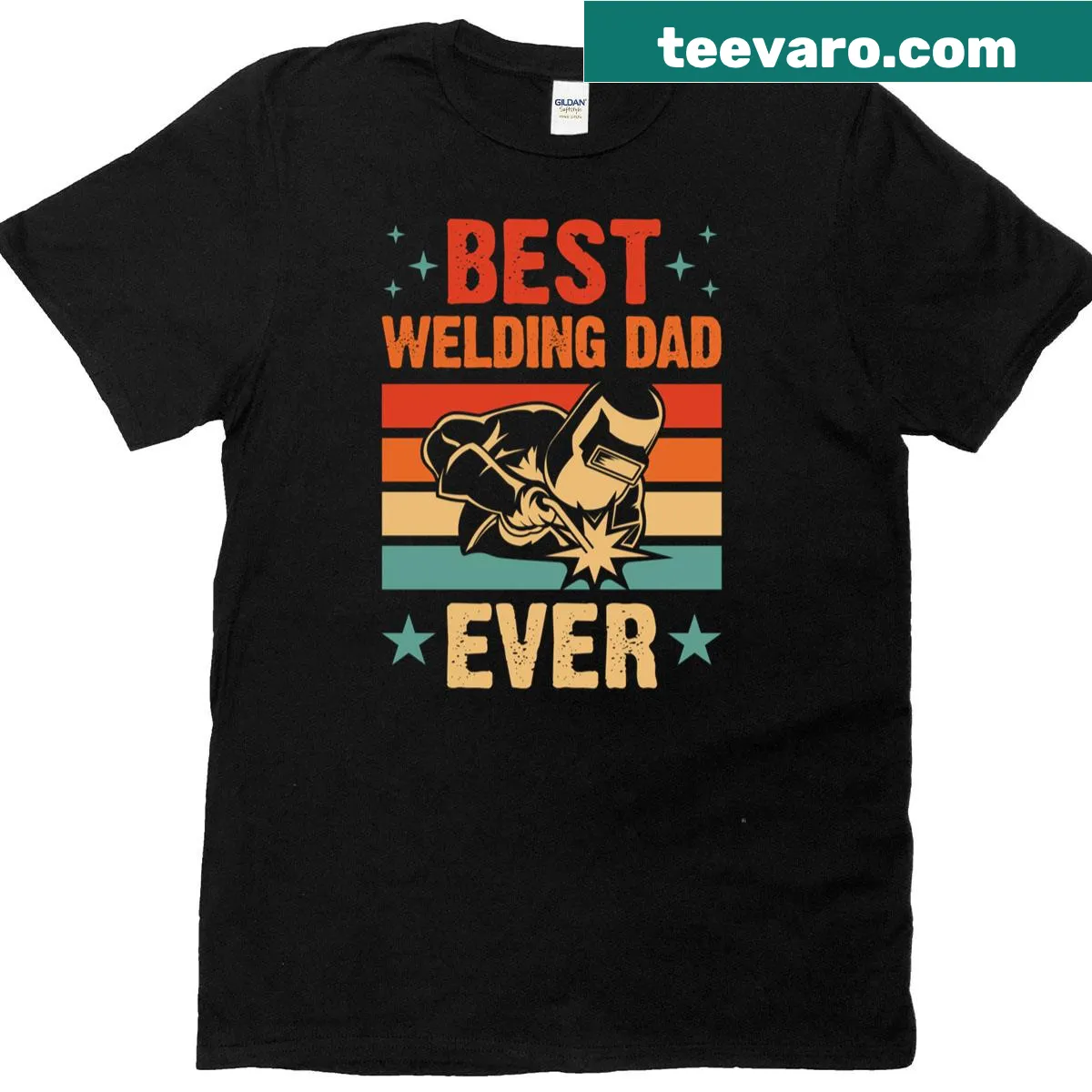 Retro style T-shirt for welding dads with humorous graphic — on a men's t-shirt