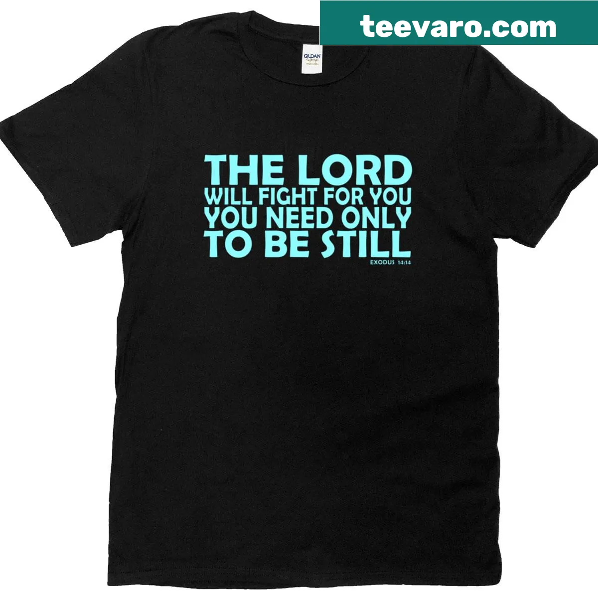 Typography shirt featuring an inspirational Bible verse — on a men's t-shirt