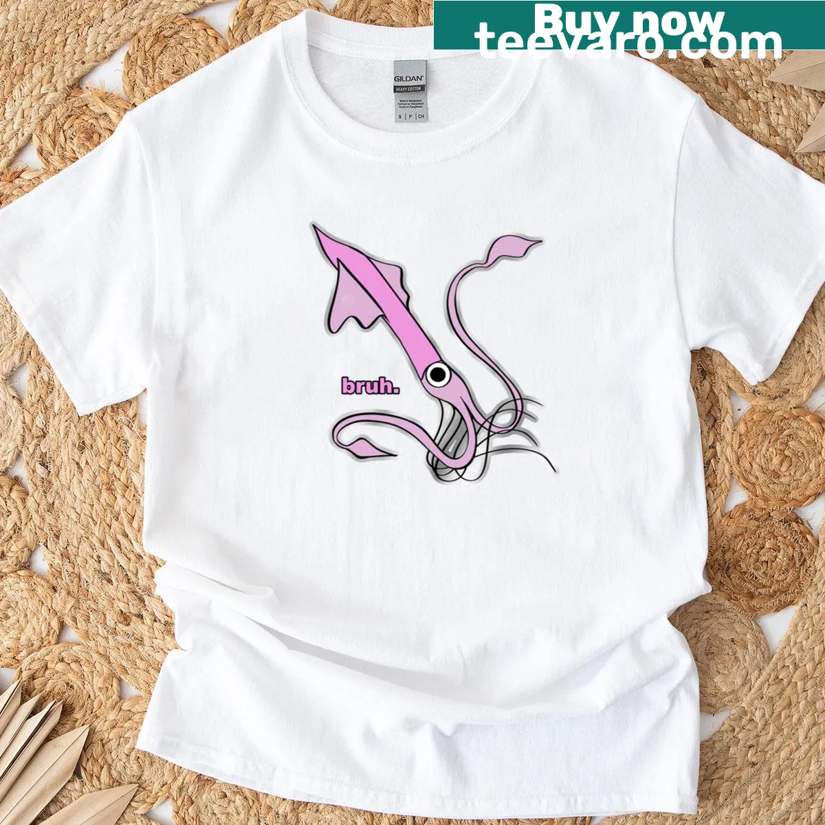 Casual t-shirt with the word 'bruh' — on a men's t-shirt