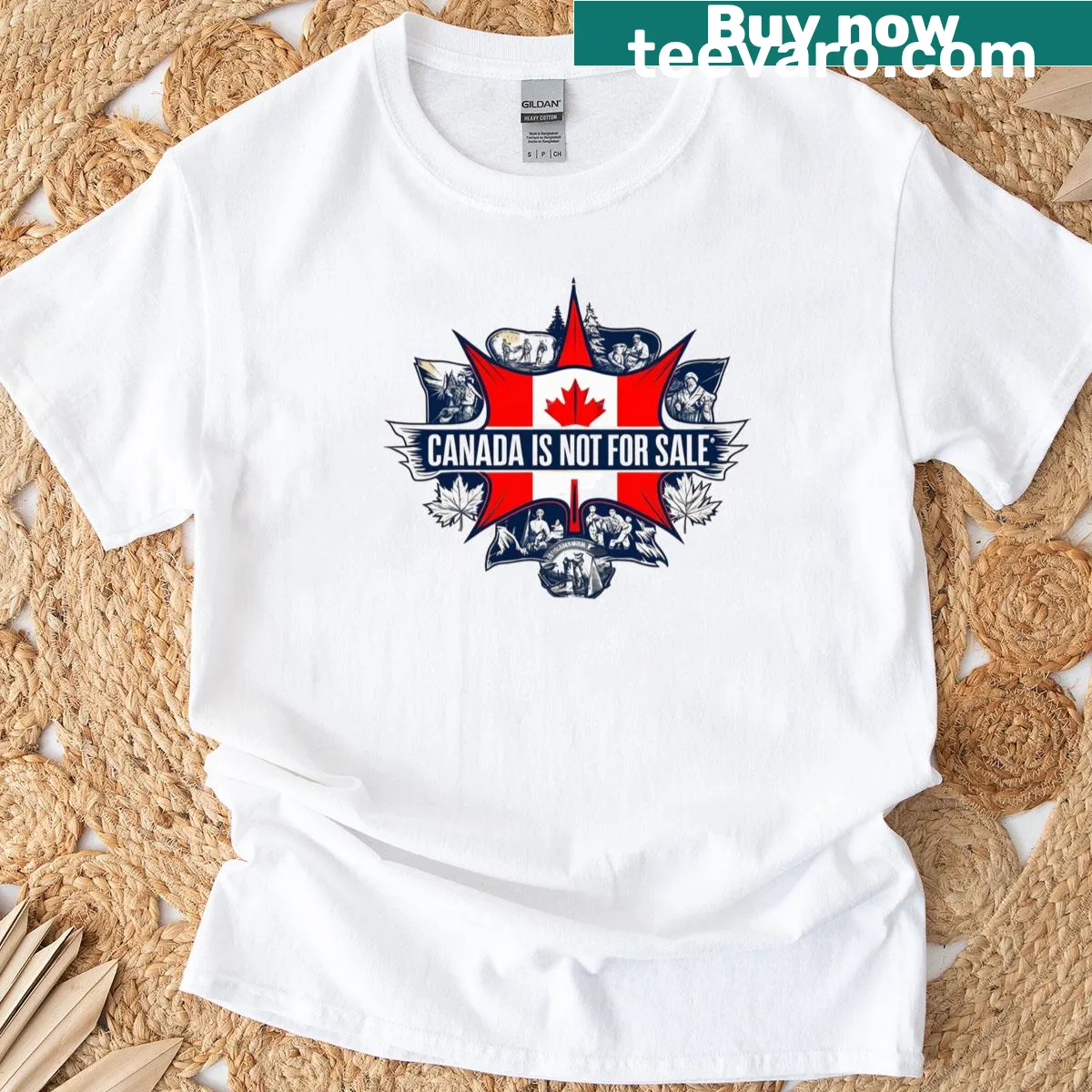 Funny Canadian pride t-shirt with the phrase Canada Is Not For Sale — on a men's t-shirt