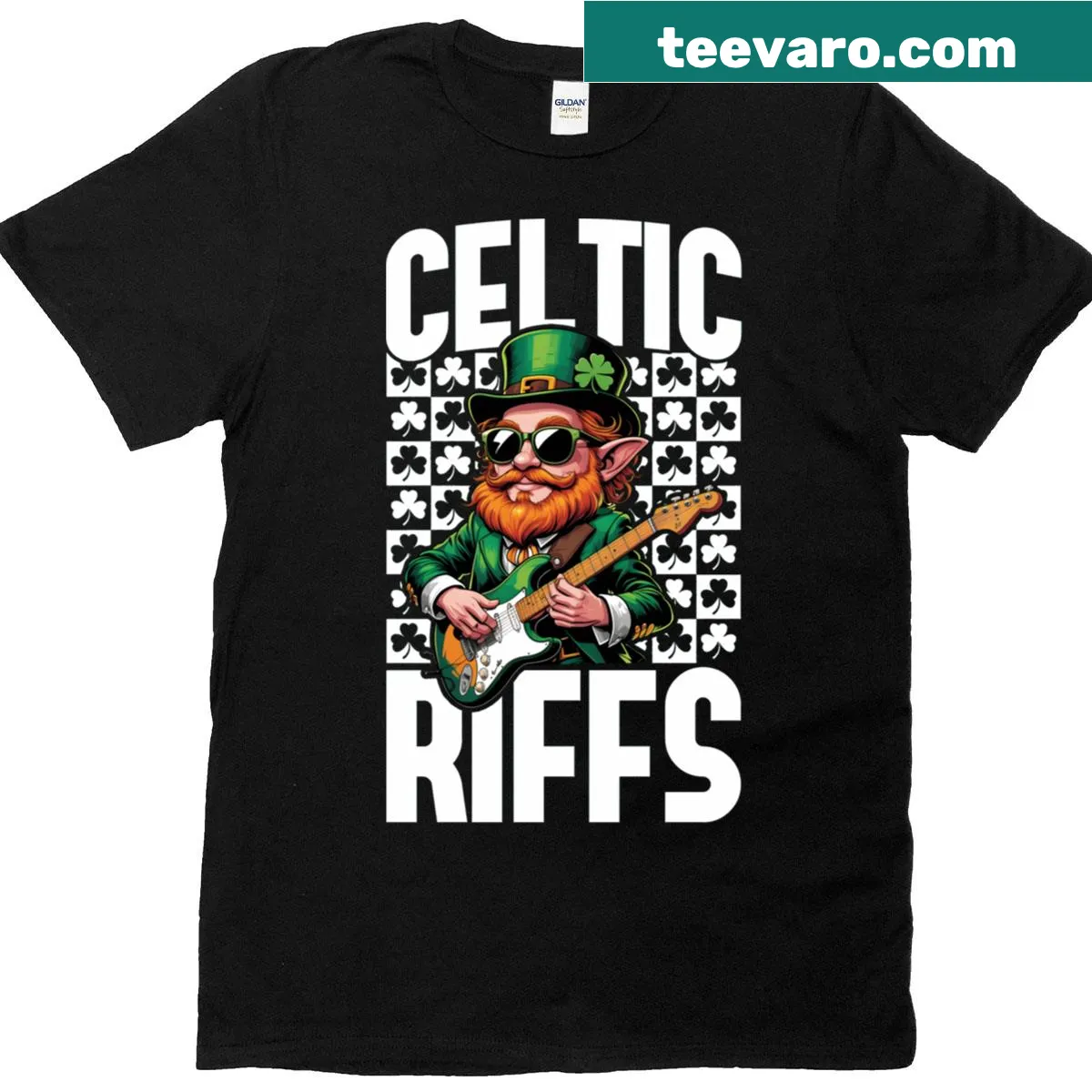 St. Patrick's Day t-shirt with leprechaun design and Celtic themes — on a men's t-shirt
