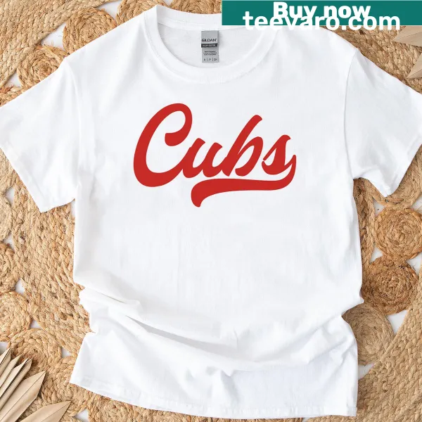 Cubs-themed T-shirt for men and kids with bold team logo