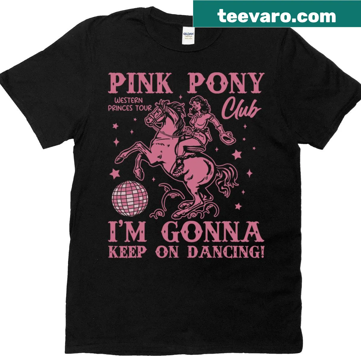 Retro T-shirt featuring a cute design for a birthday cowgirl. — on a men's t-shirt