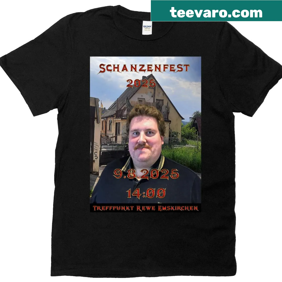 Drachenlord concert poster t-shirt — on a men's t-shirt