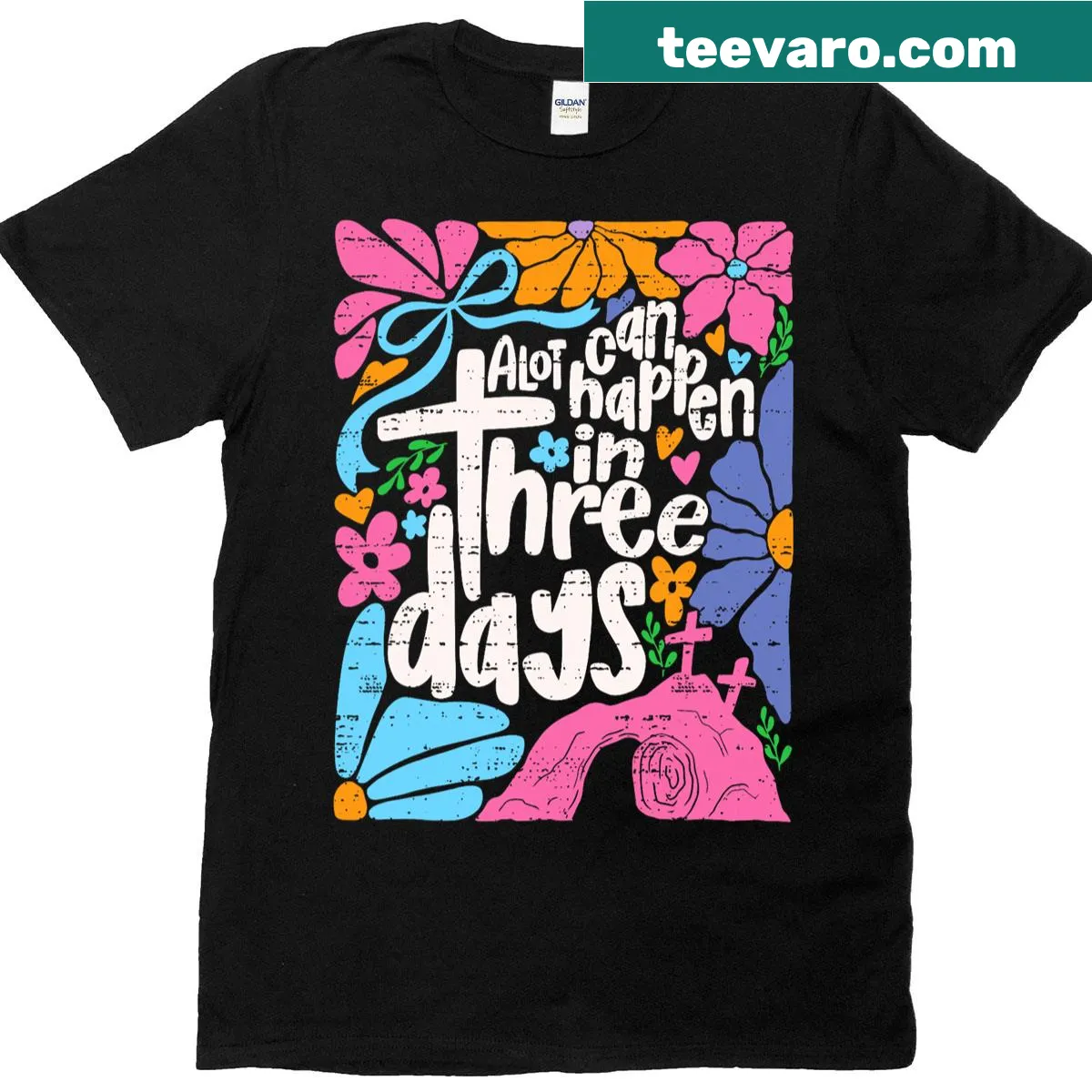 Easter-themed shirt with a message about faith and resurrection — on a men's t-shirt