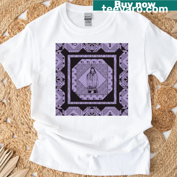 Minimalist t-shirt featuring the Egyptian goddess Maat