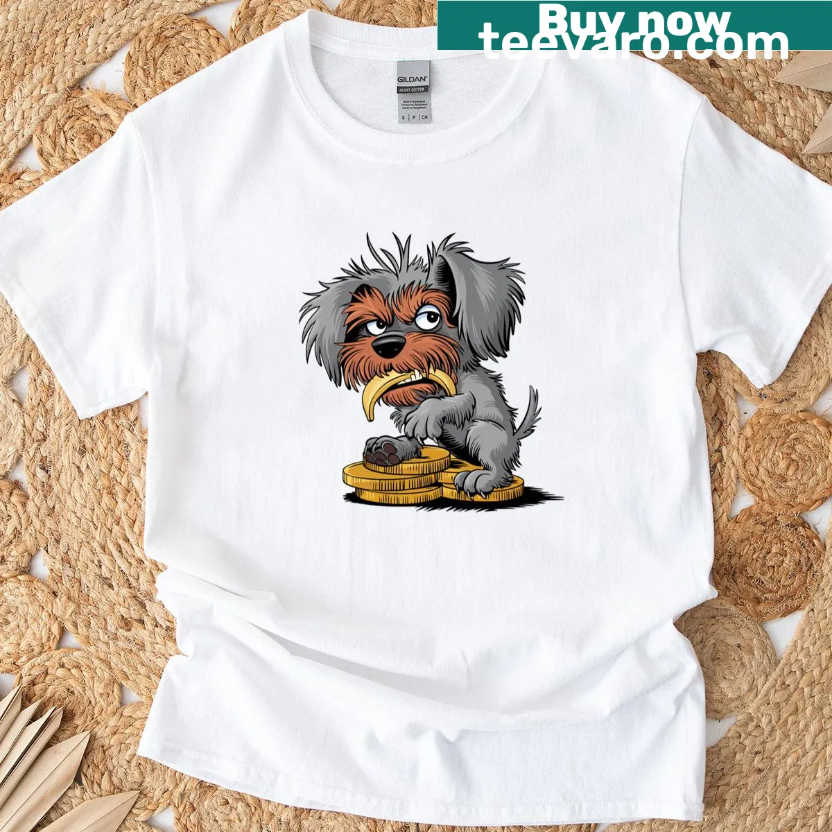 T-shirt featuring a funny illustration of an Affenpinscher — on a men's t-shirt