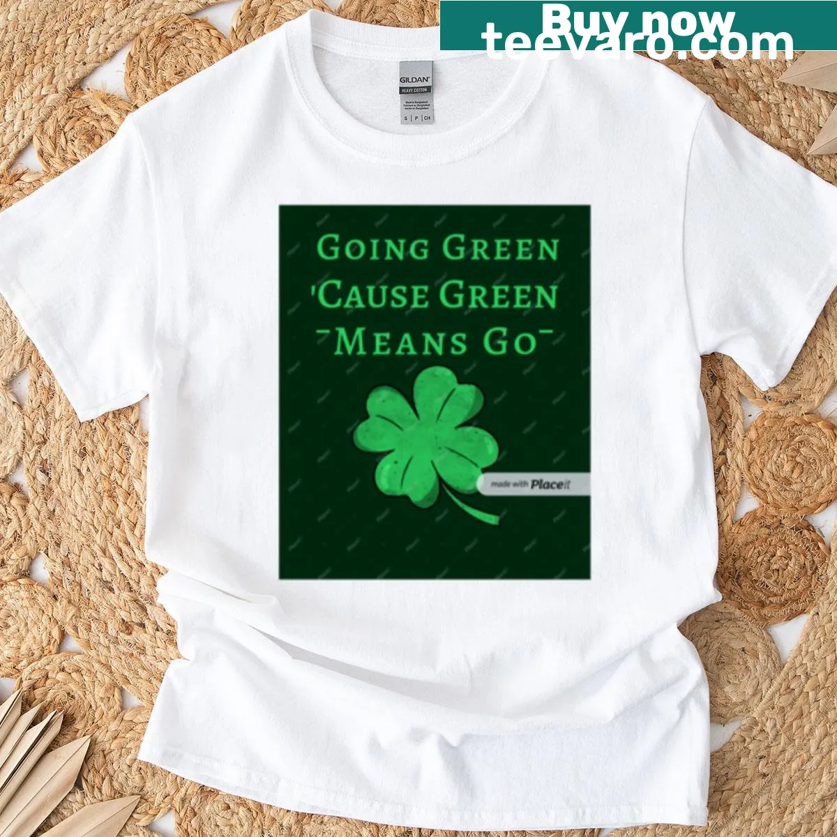 Typography design promoting eco-friendly products — on a men's t-shirt