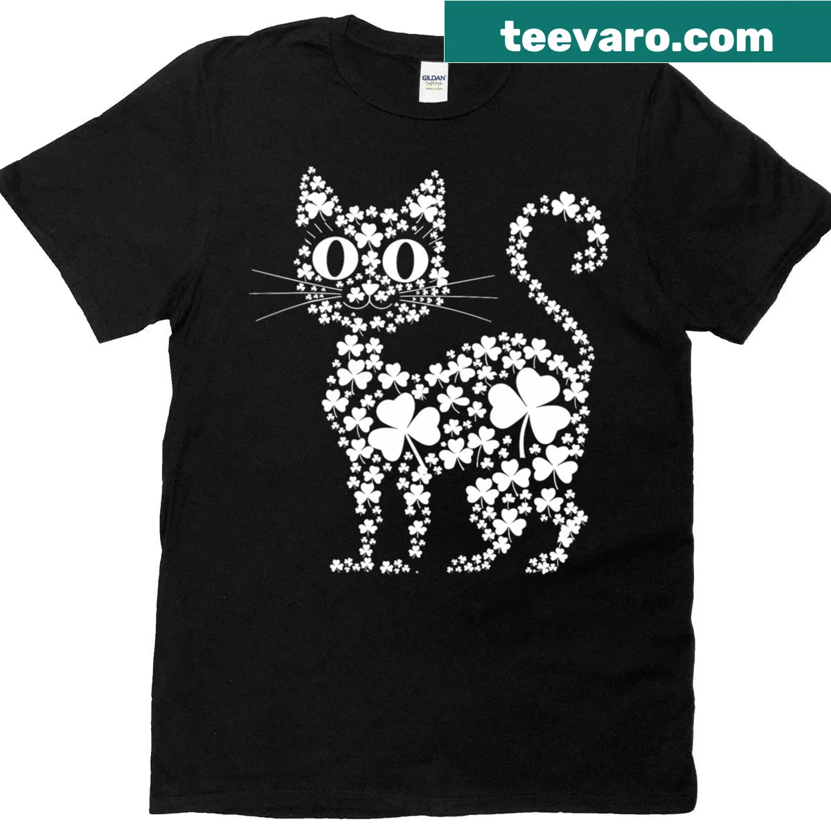 Kids St. Patrick's Day T-shirt with a cute cat design — on a men's t-shirt
