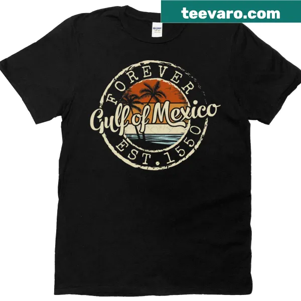 Vintage badge graphic celebrating Gulf of Mexico's establishment for men