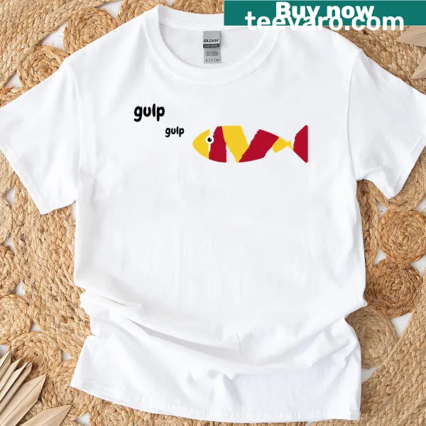 Cartoon patchwork fish design on T-shirt for kids
