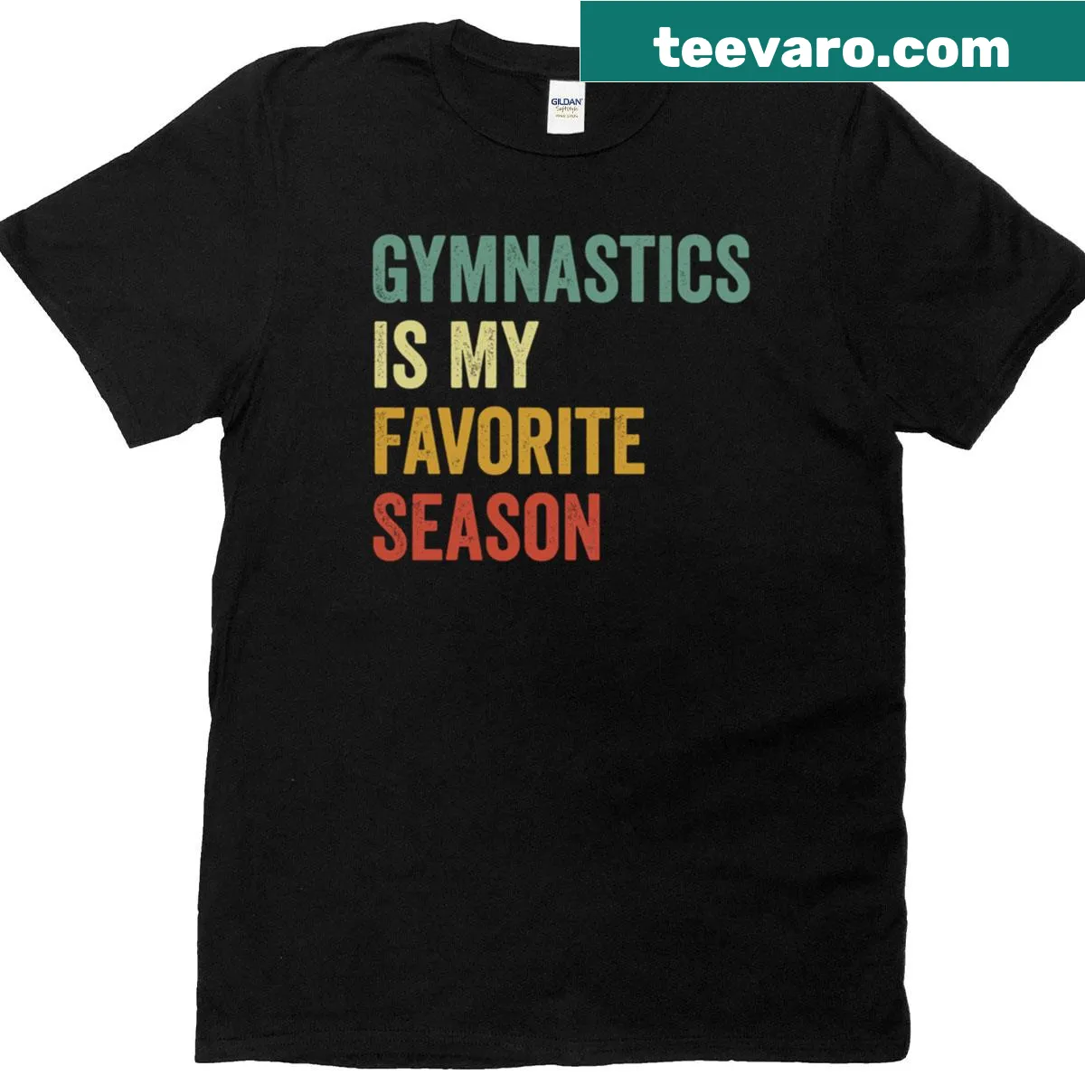 Inspirational gymnastics-themed T-shirt with text — on a men's t-shirt