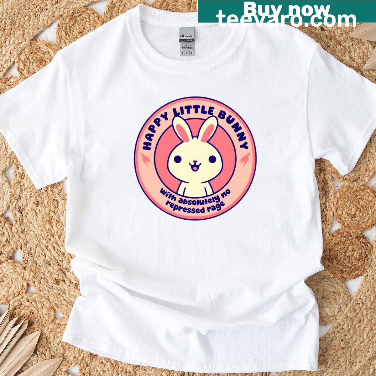 Funny little bunny graphic on T-shirt for kids — on a men's t-shirt