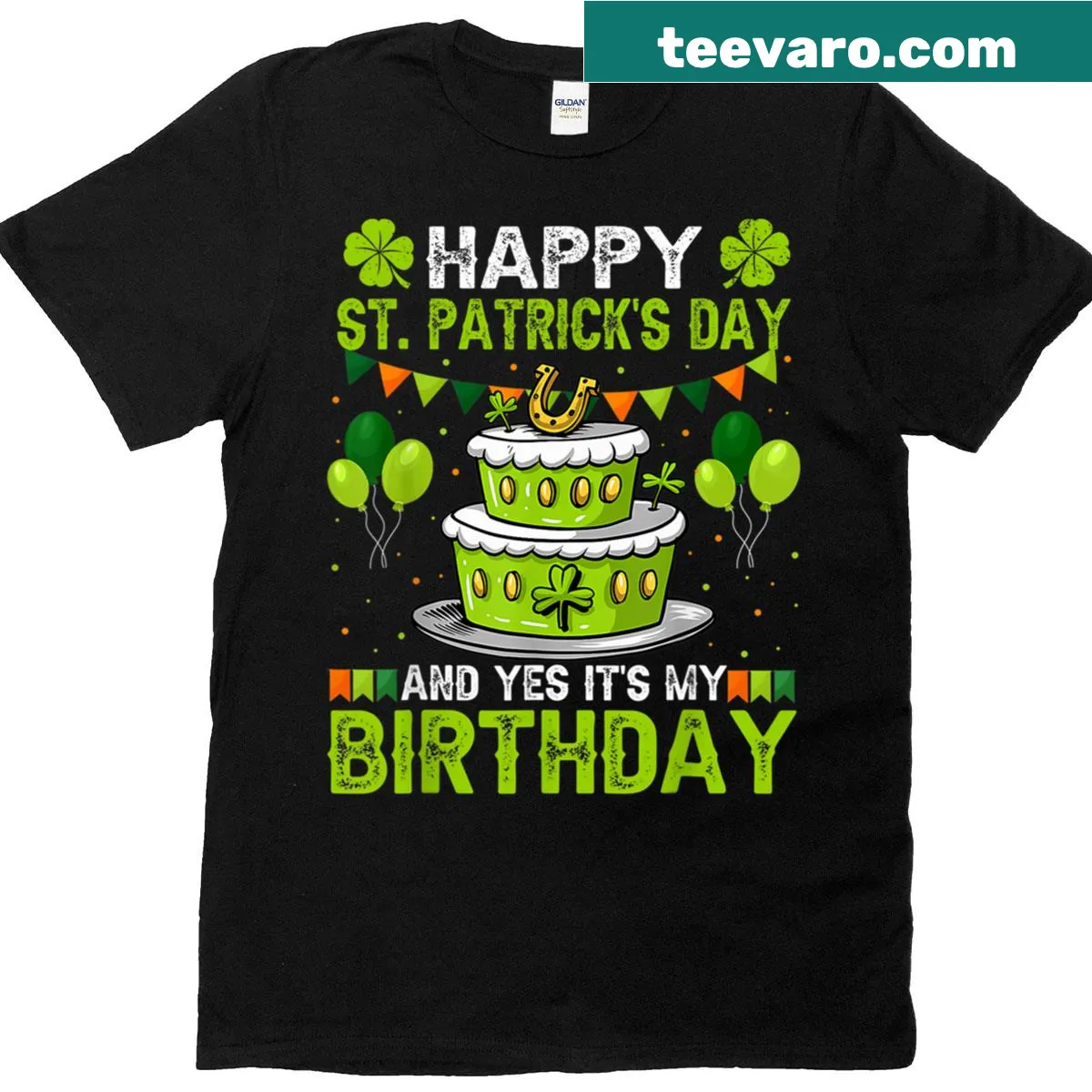 T-shirt with text celebrating being Irish on birthday — on a men's t-shirt