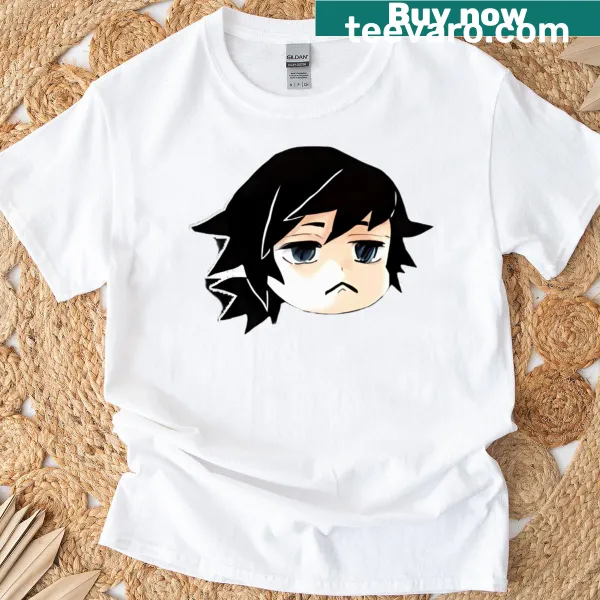 Kawaii Water Pillar T-shirt with a smiling water character and waves