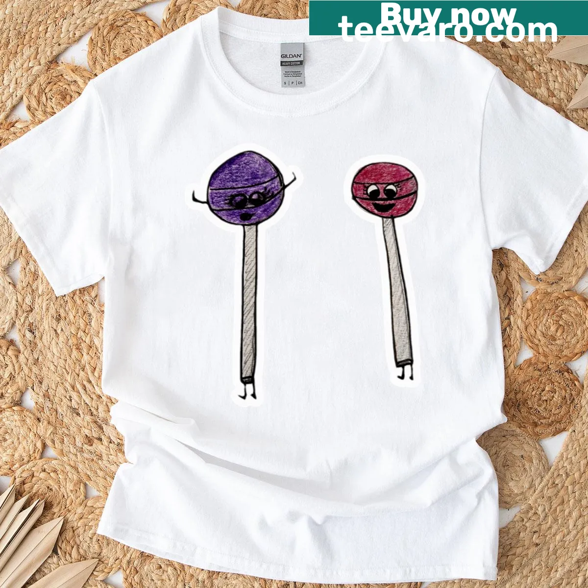 Adorable cartoon lollipop graphic on a t-shirt — on a men's t-shirt