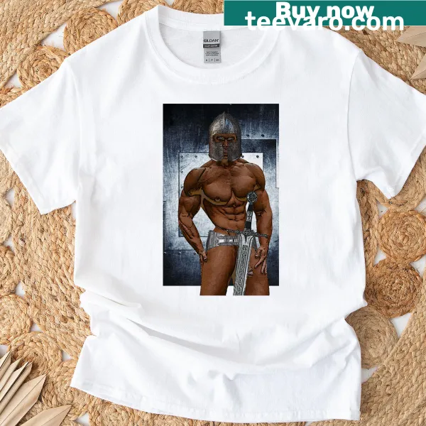 Illustration of a knight in armor on a Medieval Knight T-shirt