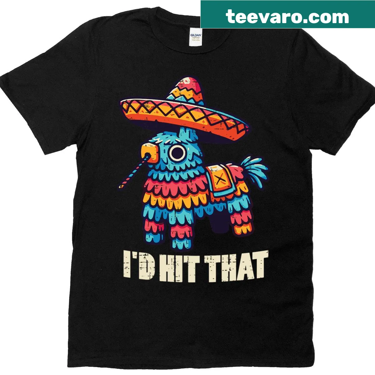 Funny Cinco de Mayo T-shirt with piñata and pun — on a men's t-shirt