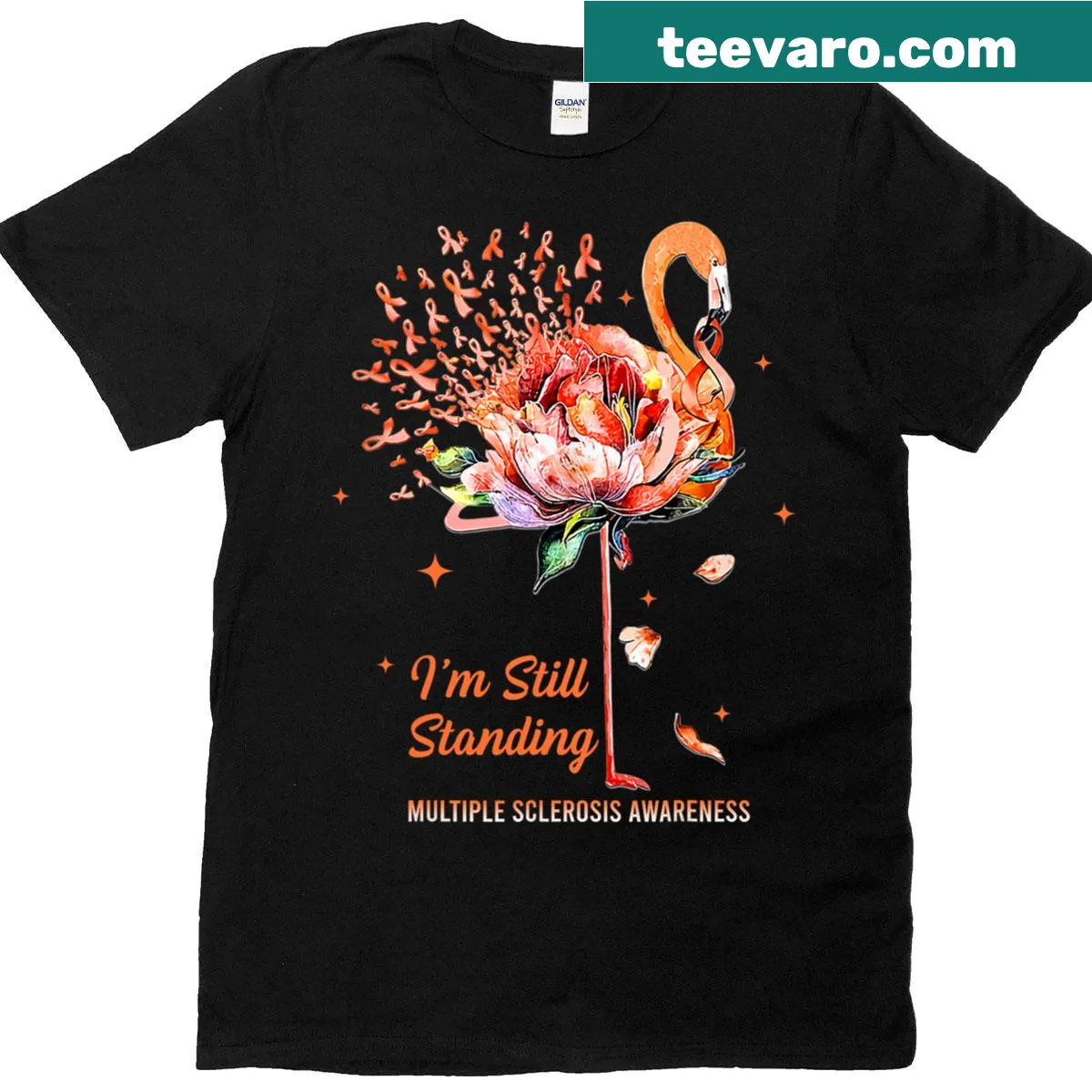 T-shirt with the phrase I'm Still Standing for MS awareness — on a men's t-shirt