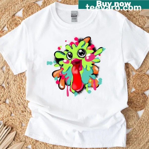 Neon splash monster illustration T-shirt