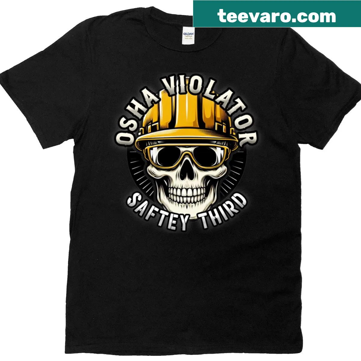 Funny Halloween T-shirt with 'Pink Goes Good With Green' text — on a men's t-shirt