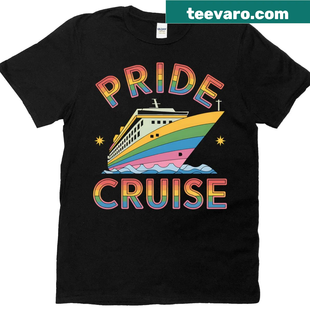 Playful typography celebrating Pride Month and cruising on a t-shirt — on a men's t-shirt