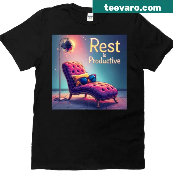 Typography design reading Rest Is Productive on a T-shirt