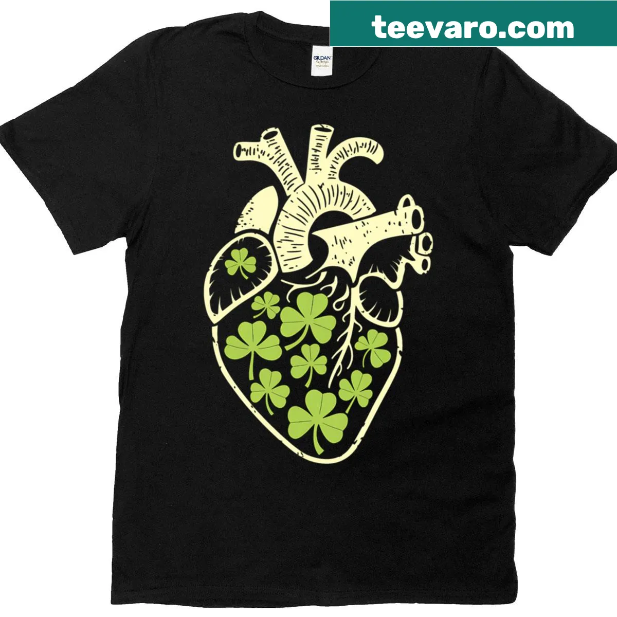 Nurse T-shirt with shamrock heart design — on a men's t-shirt
