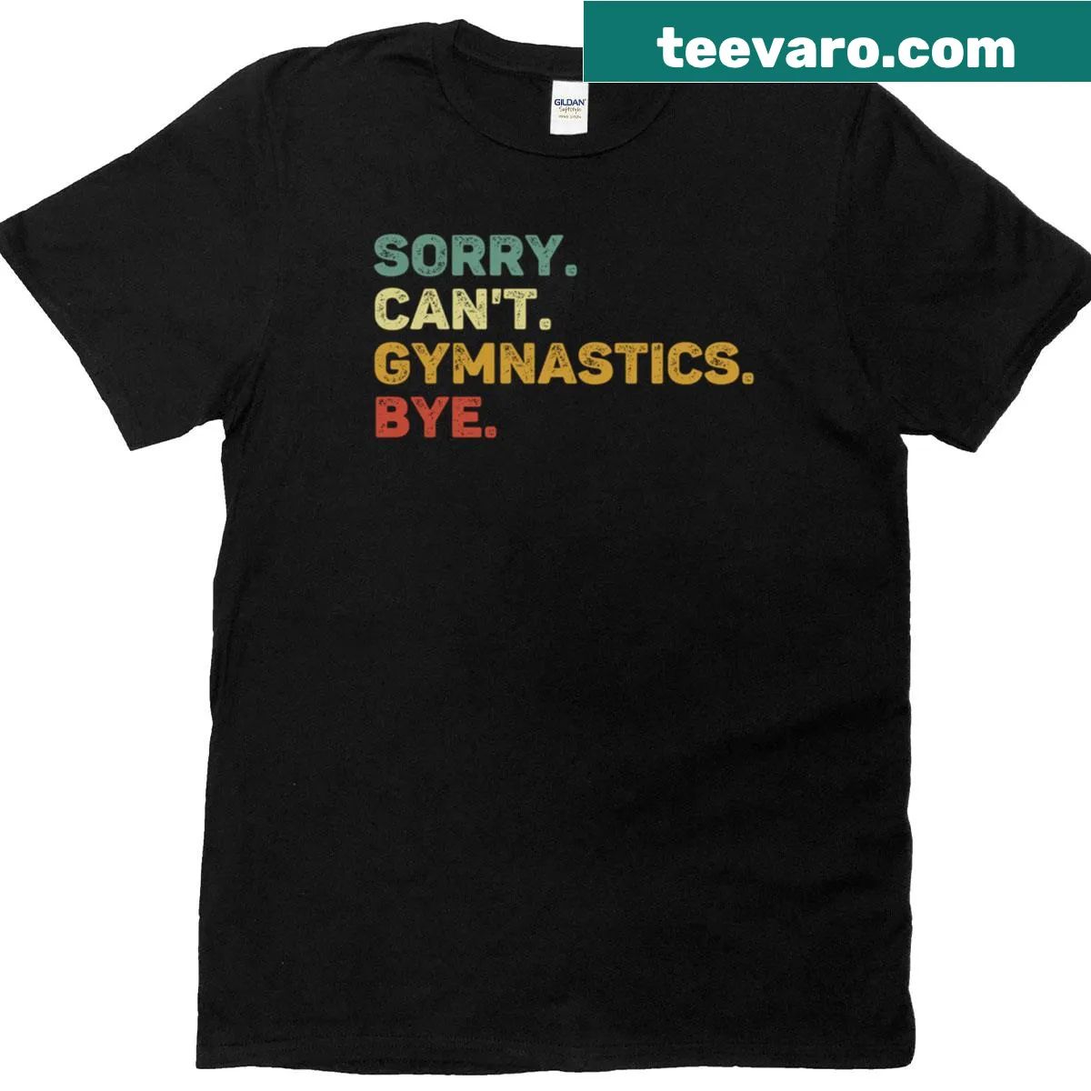 Retro gymnastics T-shirt with playful text design — on a men's t-shirt