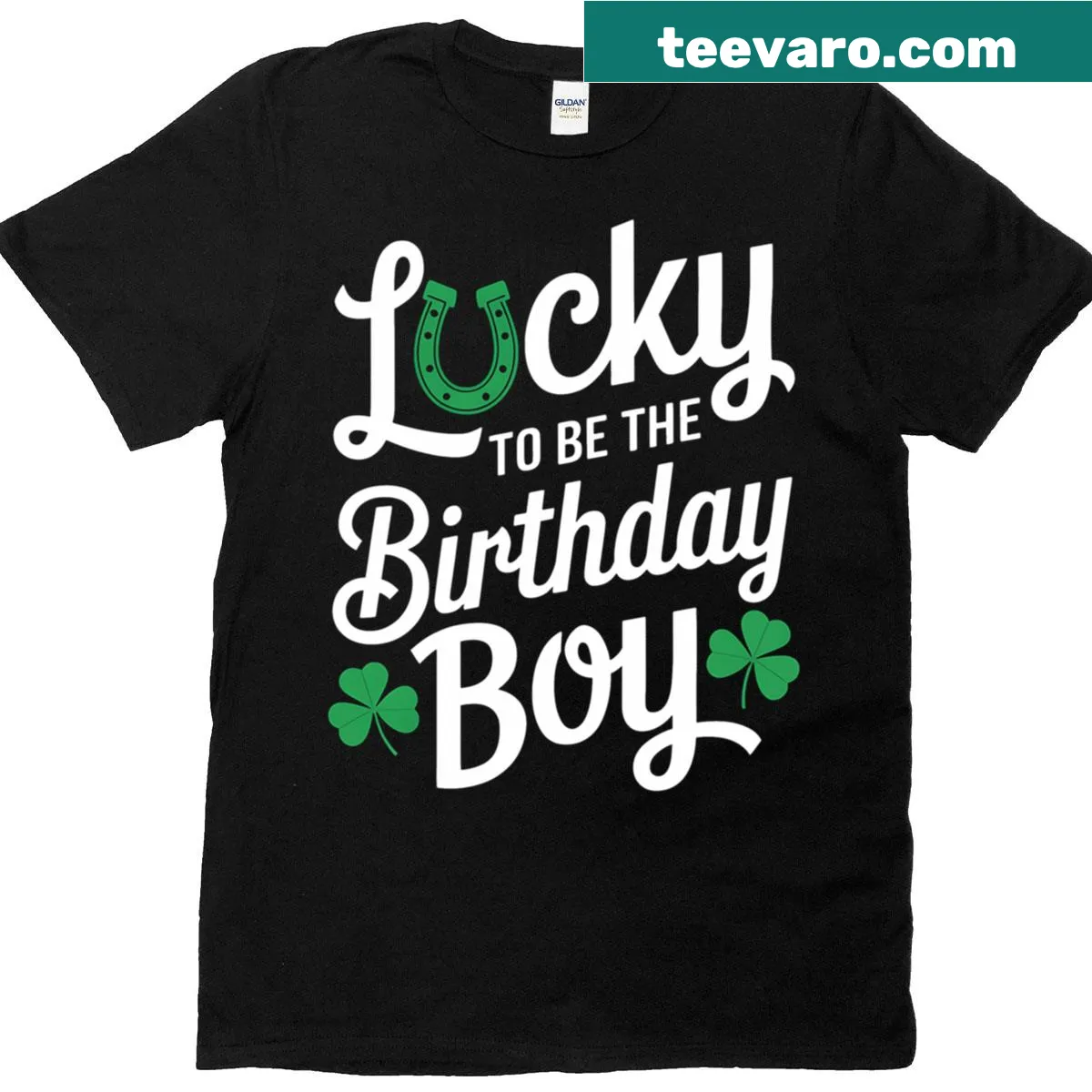 Cute birthday t-shirt for boys with 'Lucky Birthday Boy' text — on a men's t-shirt