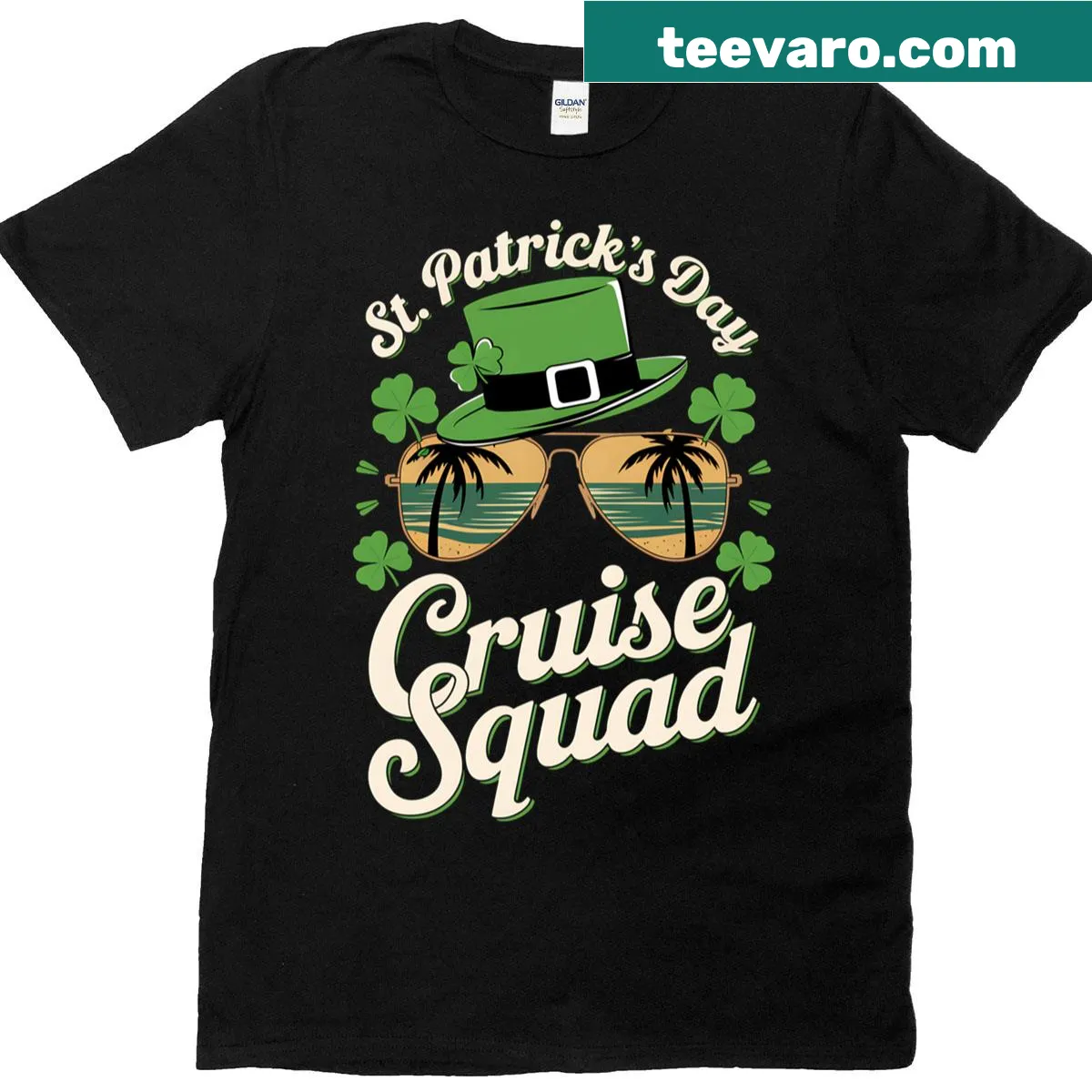 Family matching T-shirt design for St. Patrick's Day cruise — on a men's t-shirt