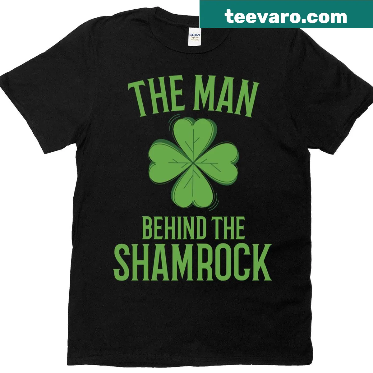 Shamrock emblem on a T-shirt celebrating Irish heritage — on a men's t-shirt