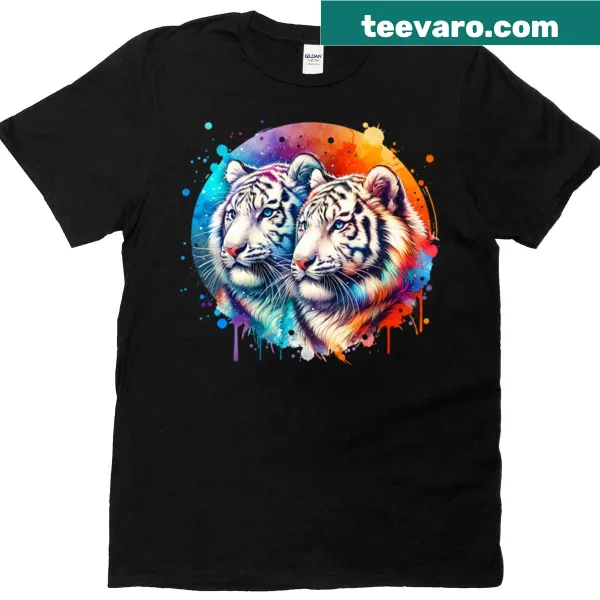 Abstract tiger line art design T-shirt with minimalist style
