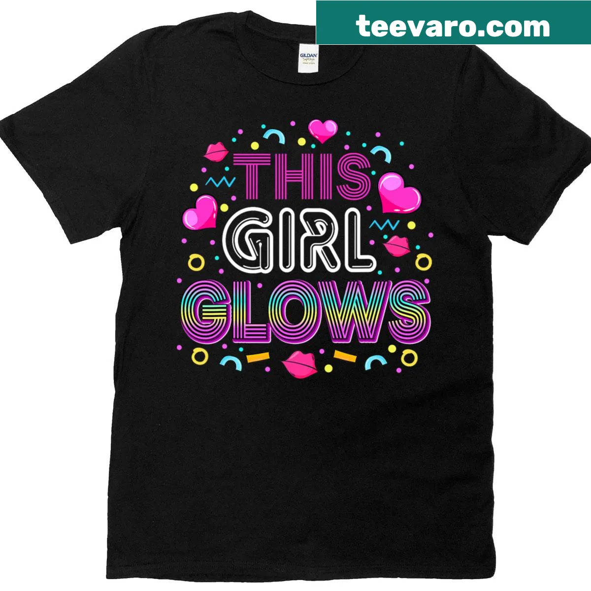 Cute kids t-shirt with the phrase 'This Girl Glows' — on a men's t-shirt