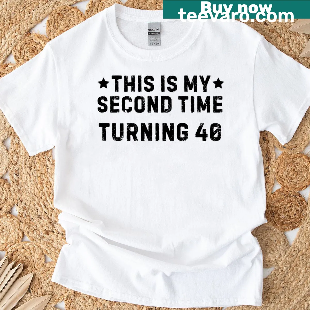 Funny birthday T-shirt about turning 40 again — on a men's t-shirt