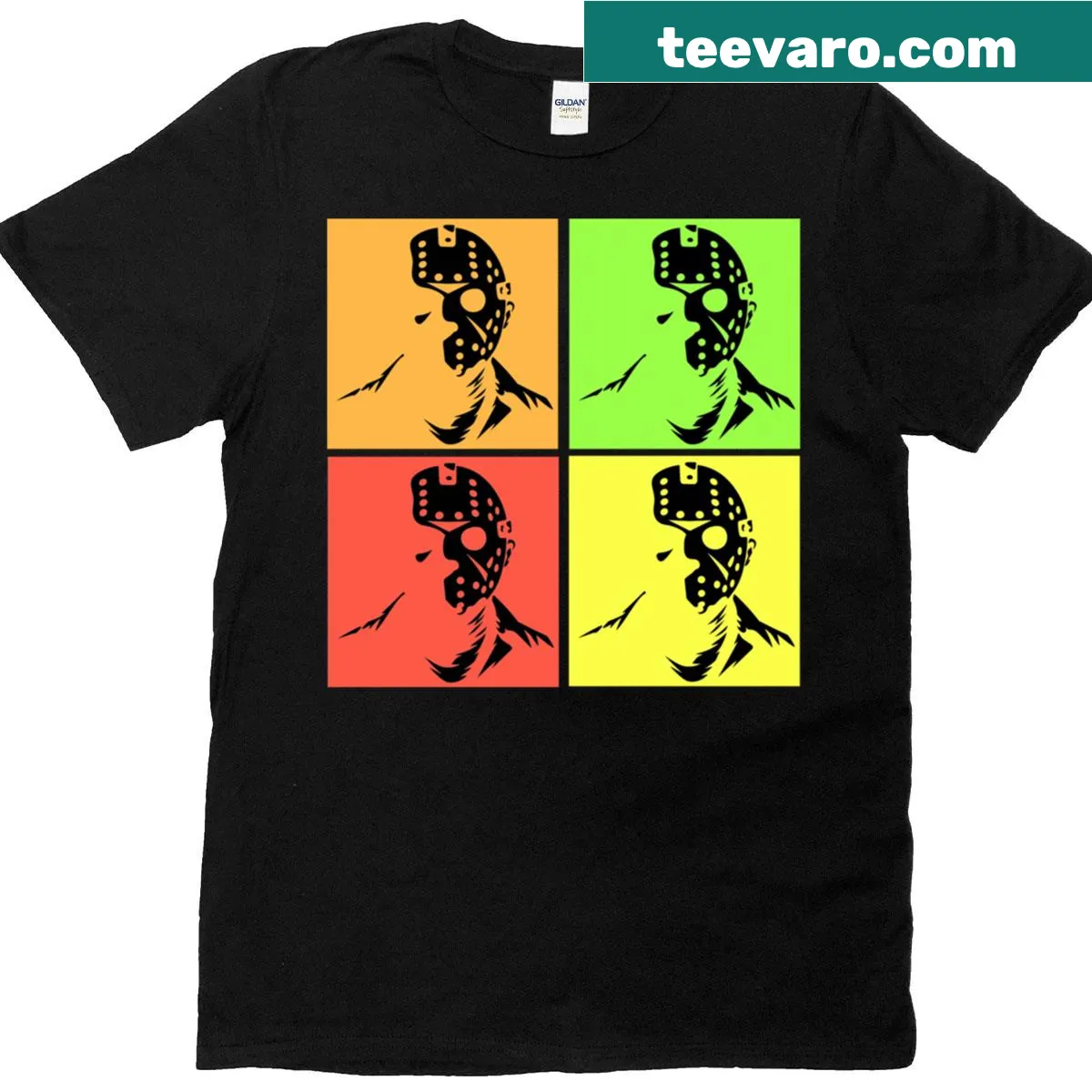 Graphic T-shirt combining horror and pop art themes — on a men's t-shirt