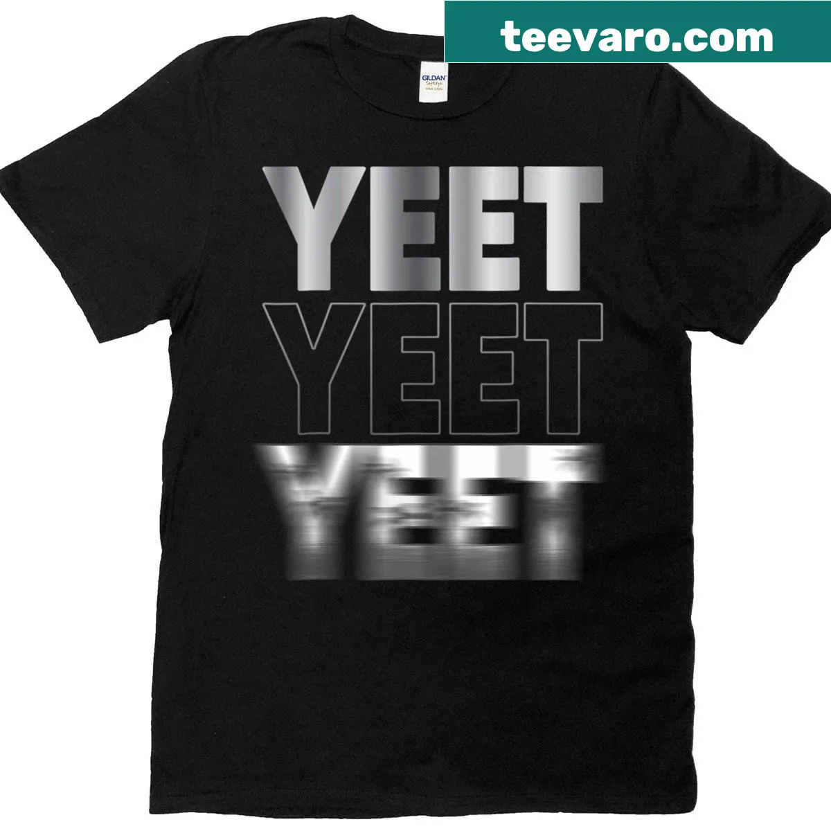 Funny tee with 'Yeet' text, representing modern slang — on a men's t-shirt