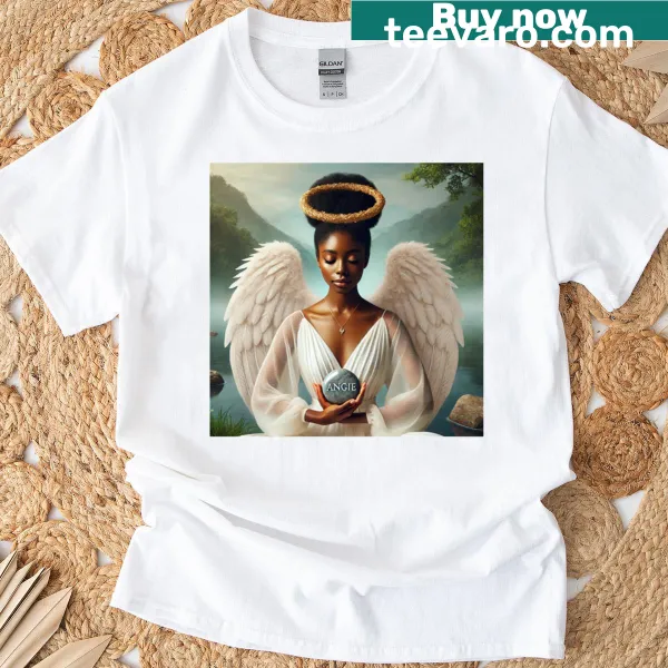 Tribute graphic honoring Angie Stone on T-shirt